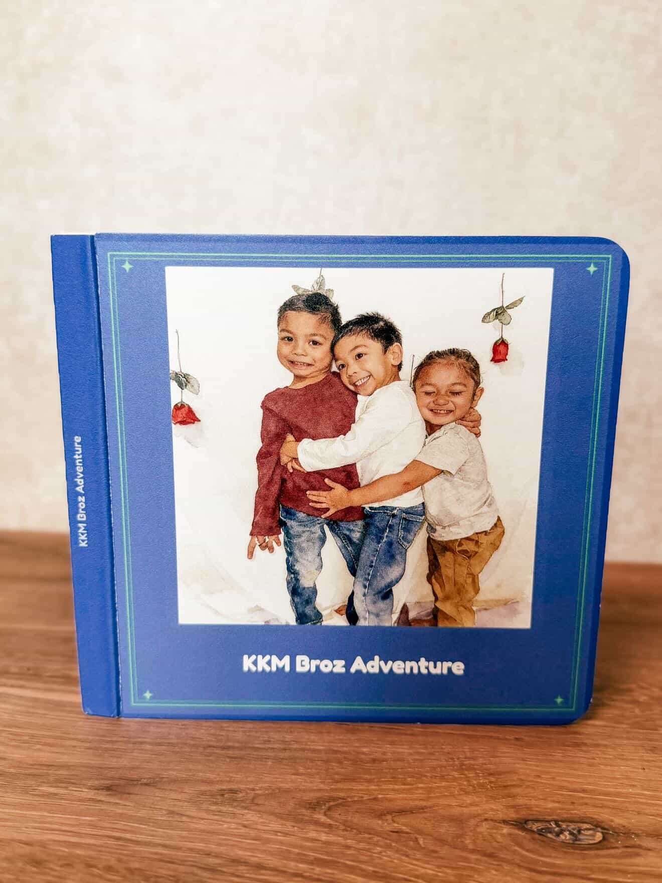 Personalized board book cover standing upright
